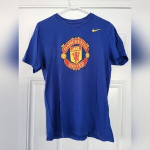 Nike Manchester United Slim Fit Men's L Large T-Shirt Blue Red Yellow Football